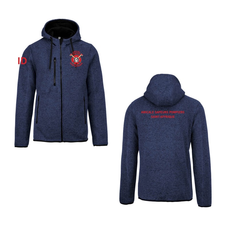 Veste à capuche chinée