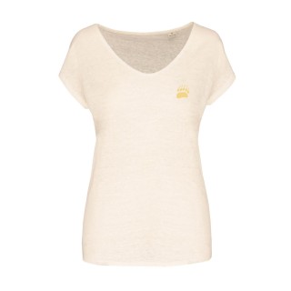 T-shirt col V en lin